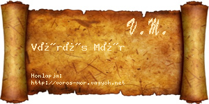 Vörös Mór névjegykártya
